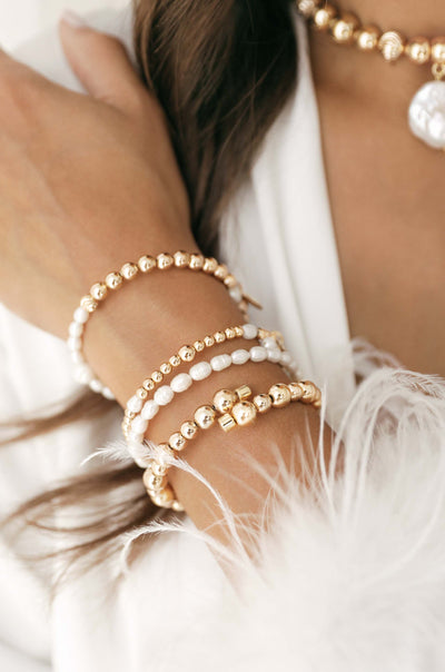 Explore More Collection - Freshwater Pearl Party Stack Bracelet Set