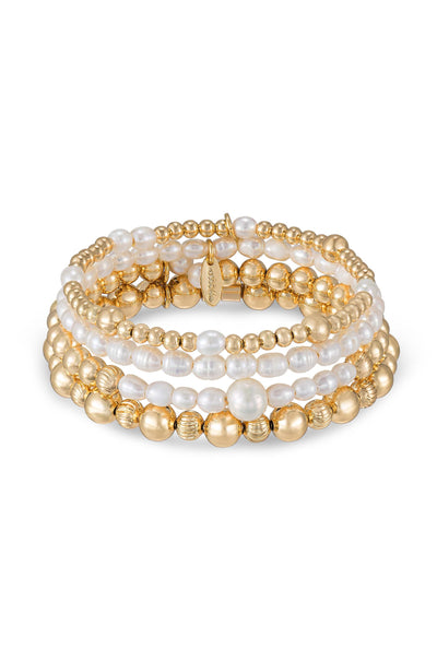 Explore More Collection - Freshwater Pearl Party Stack Bracelet Set