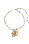 Explore More Collection - Golden Petals and Pearl Necklace