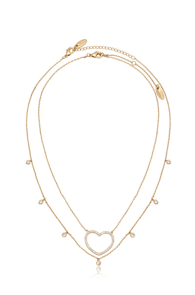 Explore More Collection - Crystal Heart Drop Necklace Set