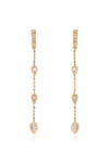 Explore More Collection - Bezel Crystal Huggie Hoop Dangle Earrings