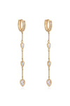 Explore More Collection - Bezel Crystal Huggie Hoop Dangle Earrings