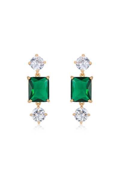 Explore More Collection - Emerald Beauty Dangle Earrings