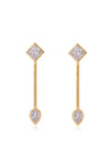 Explore More Collection - Bezel Crystal Shapes Drop Earrings