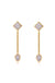 Explore More Collection - Bezel Crystal Shapes Drop Earrings