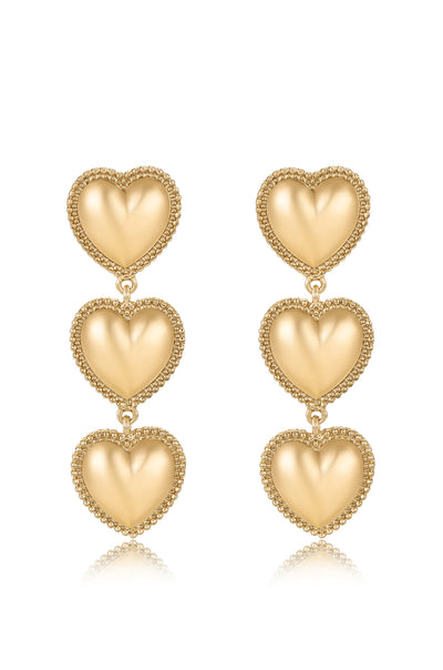 Explore More Collection - Golden Love Drop Dangle Earrings