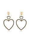 Explore More Collection - Double Heart Crystal Drop Earrings