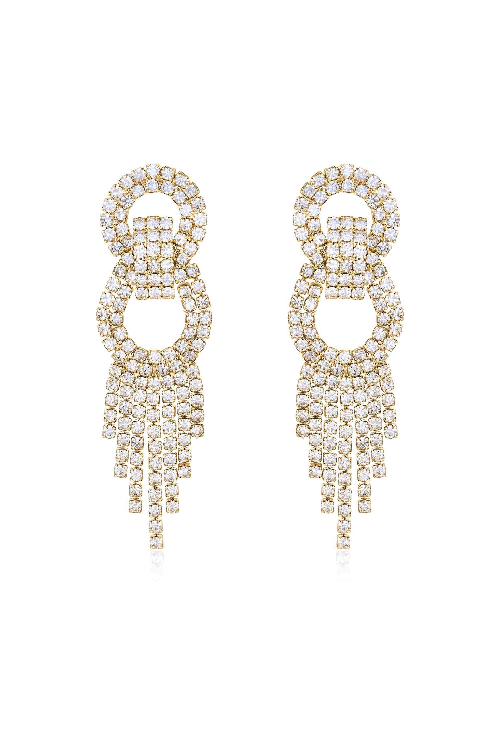 Explore More Collection - Crystal Gatsby Statement Earrings