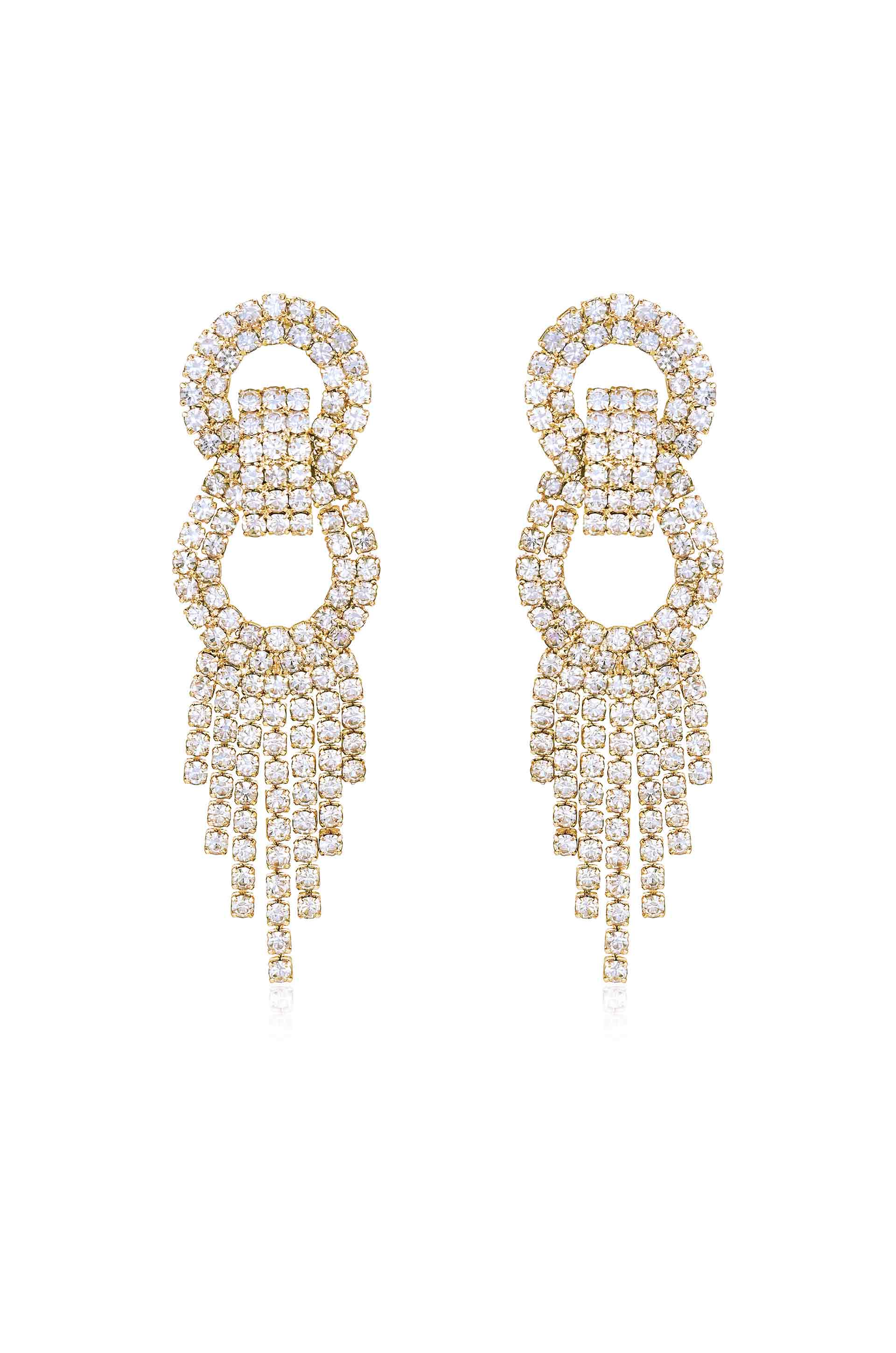 Explore More Collection - Crystal Gatsby Statement Earrings