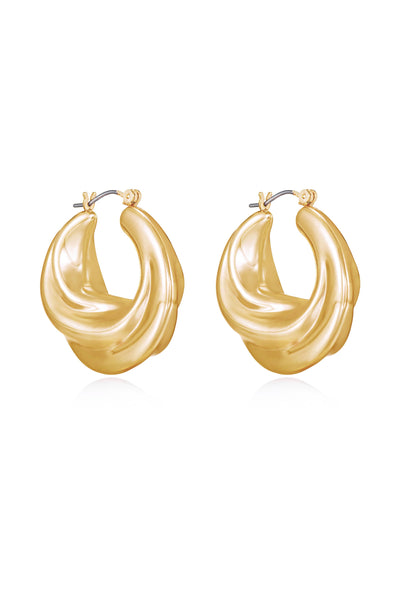 Explore More Collection - Crescent Swirl Hoop Earrings