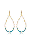 Explore More Collection - Turquoise and Pearl Teardrop Drop Earrings