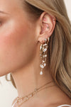 Explore More Collection - Bezel Crystal Huggie Hoop Dangle Earrings