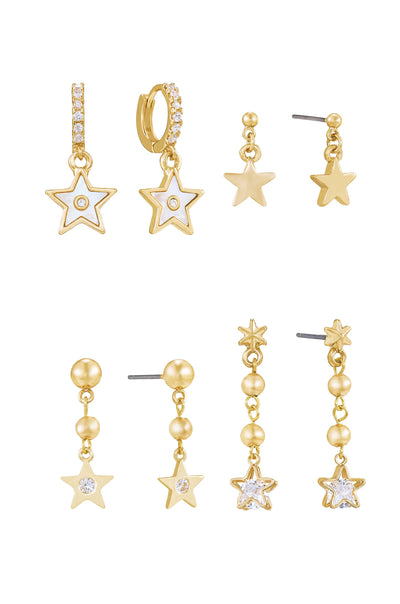 Explore More Collection - Constellation Star Dangle Earring Set of 4