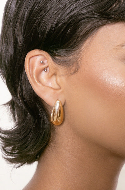 Explore More Collection - Golden Teardrop Earrings