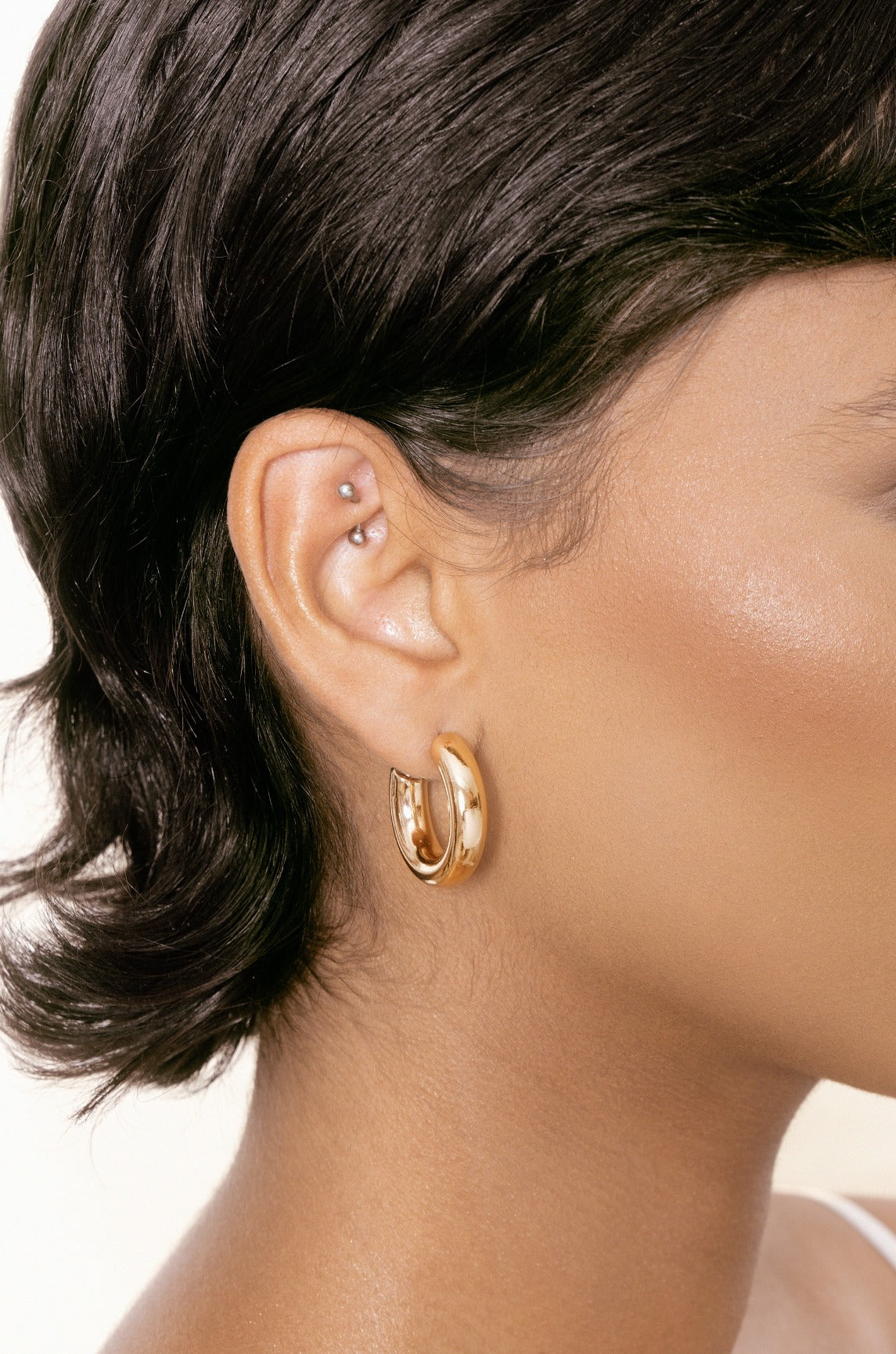 Explore More Collection - Small Thick Classic Hoops