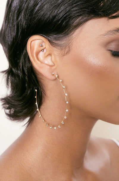 Explore More Collection - Simple Spark Crystal Hoops