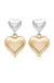 Explore More Collection - Dangling Mixed Metal Heart Earrings