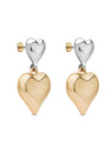 Explore More Collection - Dangling Mixed Metal Heart Earrings