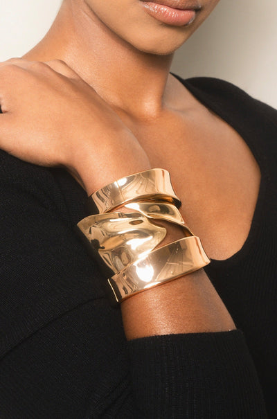 Explore More Collection - Melted Abstract Cuff Bracelet