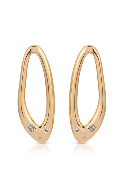 Explore More Collection - Molten Crystal Dotted Oval Earrings