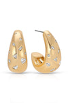 Explore More Collection - Bezel Crystal Dotted Hoop Earrings