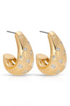 Explore More Collection - Bezel Crystal Dotted Hoop Earrings