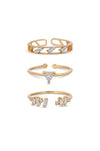 Explore More Collection - Love Story Crystal Ring Set of 3