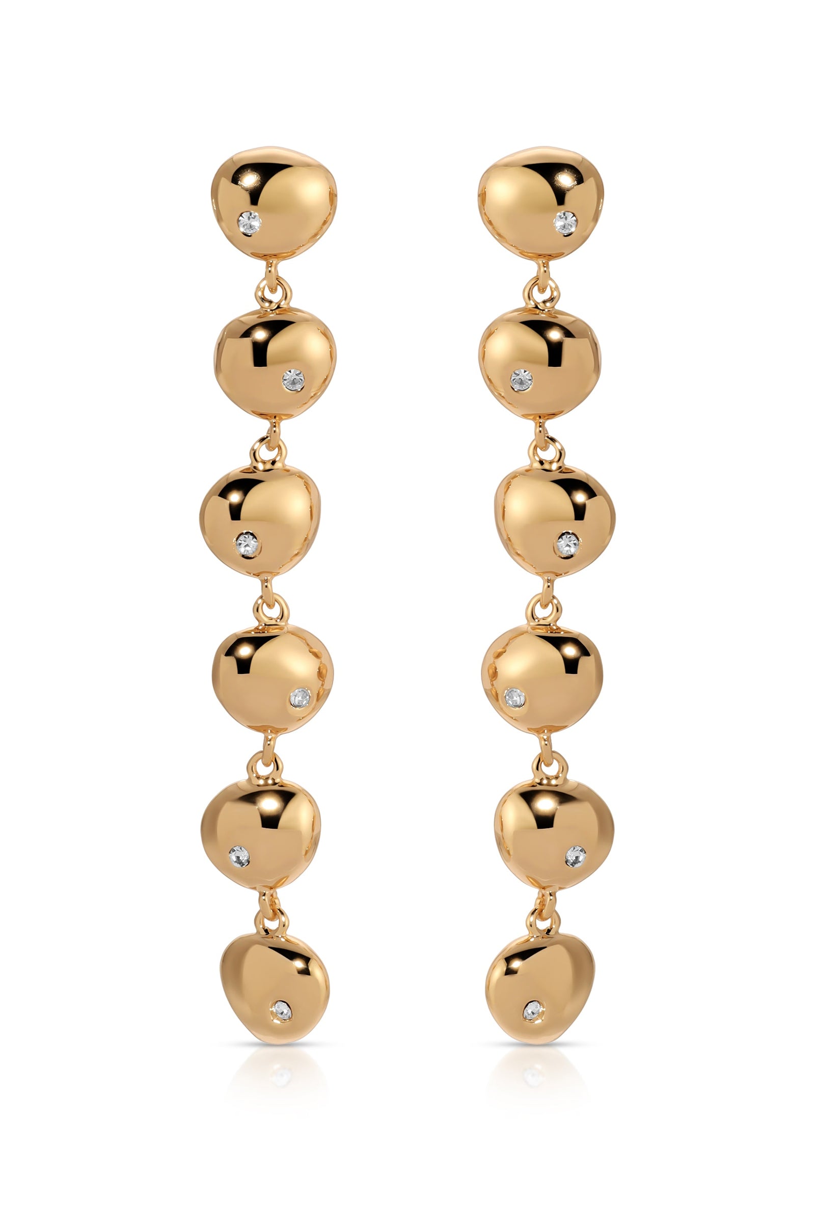 Polished Pebble Linear Dangle Earrings