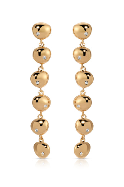 Polished Pebble Linear Dangle Earrings