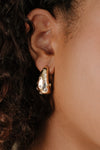 Explore More Collection - Bezel Crystal Dotted Hoop Earrings