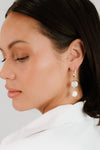 Explore More Collection - Dangling Freshwater Pearl Huggie Hoop Earrings