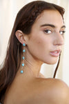 Explore More Collection - Dripping Turquoise Delicate Drop Earrings