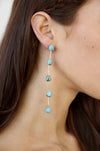 Explore More Collection - Dripping Turquoise Delicate Drop Earrings