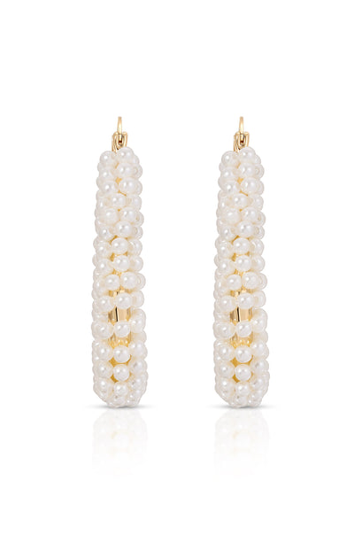 Explore More Collection - Pearl Wrapped Hoop Earrings