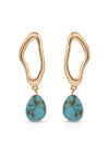 Explore More Collection - Open Circle Turquoise Dangle Earrings