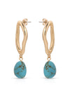 Explore More Collection - Open Circle Turquoise Dangle Earrings