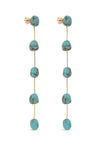 Explore More Collection - Dripping Turquoise Delicate Drop Earrings