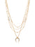 Explore More Collection - Layered Gold Chain & Crescent Horn Necklace