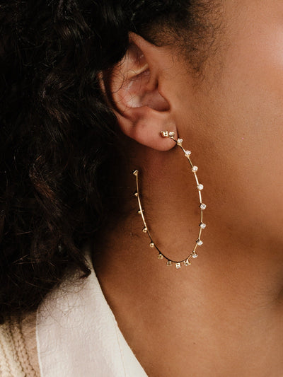 Explore More Collection - Simple Spark Crystal Hoops