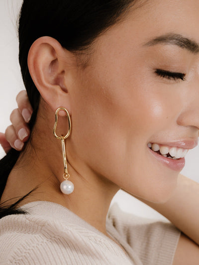 Explore More Collection - Mara Dangle Pearl Earrings