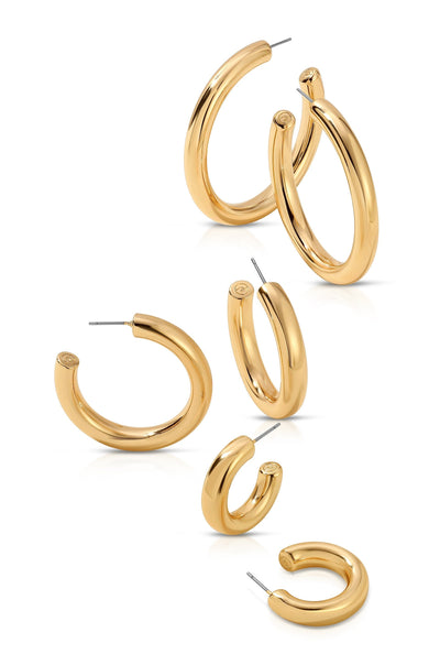 Explore More Collection - Medium Thick Classic Hoops