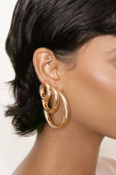 Explore More Collection - Large Thick Classic Hoops