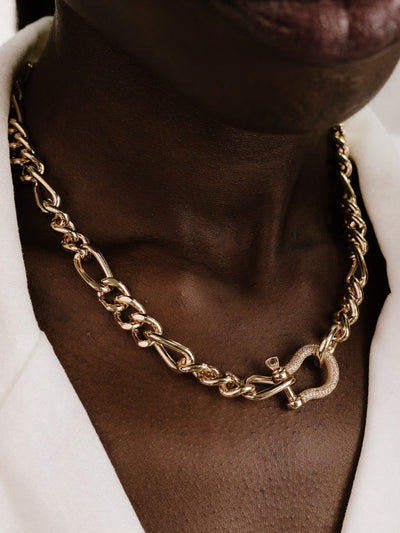 Explore More Collection - Cuffed Love Chain Link Necklace