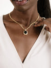 Explore More Collection - Emerald Stone Pendant Link Necklace