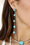 Explore More Collection - Dripping Turquoise Delicate Drop Earrings