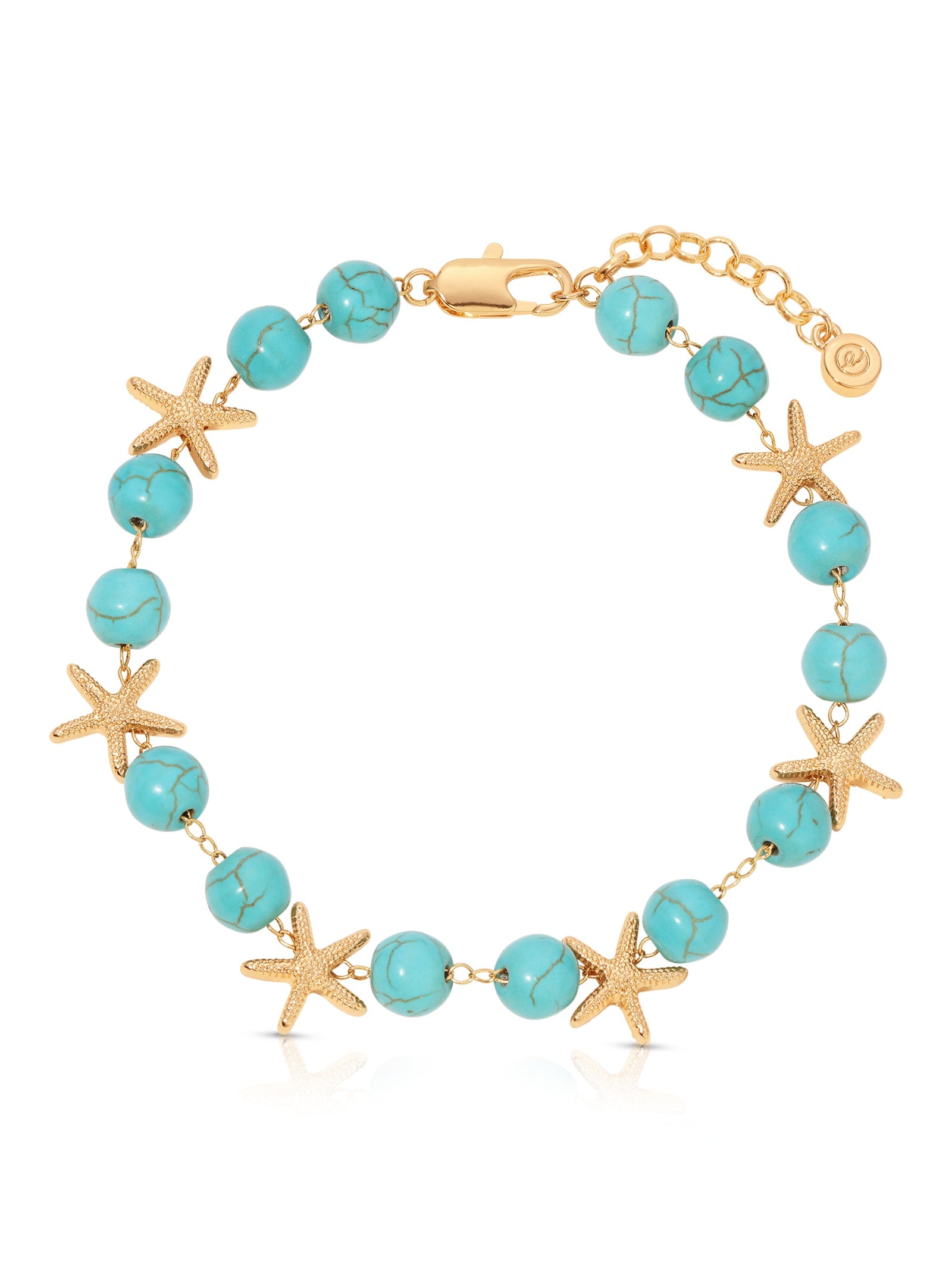 Explore More Collection - Starfish and Turquoise Beaded Anklet