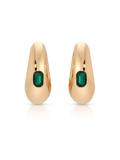 Explore More Collection - Emerald Deco Hoops