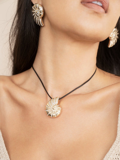 Explore More Collection - Nautilus Shell Cord Necklace