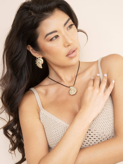 Explore More Collection - Nautilus Shell Cord Necklace