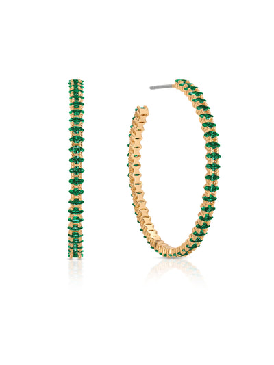 Explore More Collection - Emerald Marquise Hoops